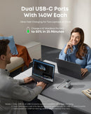 Cargador Anker (140W, 4 puertos, PD 3.1) con cable USB-C