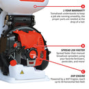 Esparcidor motorizado de fertilizante de 4 galones, para semillas, sal para derretir hielo, para césped.