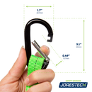 Cuerda de seguridad para herramientas con mosquetón y lazo de cable estrangulador