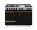 Chicago Brick Oven - 48” True Dual-Fuel Self-Cleaning Convection Range - Open Burners
