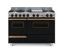 Chicago Brick Oven - 48” True Dual-Fuel Self-Cleaning Convection Range - Open Burners