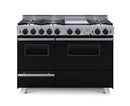 Horno de ladrillo Chicago - Cocina de convección autolimpiante de combustible dual a gas LP de 48" - Quemadores abiertos