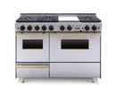 Chicago Brick Oven - 48” LP Gas True Dual-Fuel Self-Cleaning Convection Range - Sealed Burners