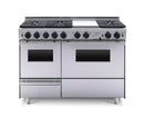 Chicago Brick Oven - 48” LP Gas True Dual-Fuel Self-Cleaning Convection Range - Sealed Burners