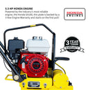 Compactador de rodillo para adoquines de 5.5 HP Honda, 17x12 para compactación de adoquines, ladrillos, piedra y arena