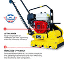 Compactador de rodillo para adoquines de 5.5 HP Honda, 17x12 para compactación de adoquines, ladrillos, piedra y arena