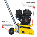 Cepilladora rectificadora de hormigón a gasolina de 8" con motor Honda de 5.5 HP y kit de cuchillas