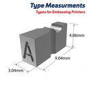 4.9mm Embossing Types  - Set of A-Z