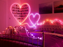 Twinkly Strings USB-C Heart 200 LED, Heart-Shaped LED Light String, RGB Multicolor LED Lights, Valentine's Day Lights, Compatible with Alexa, Google Home, USB-C Power, Green Wire, 39.4ft