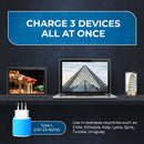 Italy, Uruguay Travel Adapter - 3 in 1 - 2 USB - Type L - Compact Design (U2U-12A)