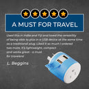 Australia, New Zealand Travel Adapter - 3 in 1 - 2 USB - Type I - Compact Design (U2U-16)