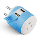 Adaptador de viaje para Tailandia - 3 en 1 - 2 USB - Tipo O - Diseño compacto (U2U-18)