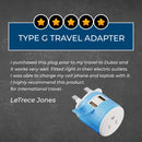Adaptador de viaje para Reino Unido e Irlanda - 3 en 1 - 2 USB - Tipo G - Diseño compacto (U2U-7)