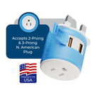Adaptador de viaje para Reino Unido e Irlanda - 3 en 1 - 2 USB - Tipo G - Diseño compacto (U2U-7)