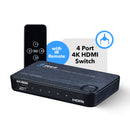 Conmutador HDMI 4K ARC 4x1: compatible con 4K a 60 Hz, conecta la barra de sonido con ARC (UHD-401ARC) 