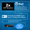 4K Ultra HD 1x2 HDMI Extender Splitter Over CAT6/7 Up To 115 Ft -EDID (UHD12-EX115-K)