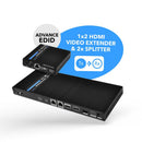 Extensor HDMI 4K 1x2 sobre CAT6/7 individual hasta 70 m - Tecnología ipcolor 18 Gbps, IR bidireccional, RS-232, EDID (UHD12-IPC230-K) 