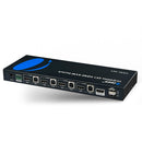 Conmutador KVM HDMI 4X1 OREI 4K a 60 Hz con control RS-232 (UKM-401)