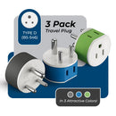 Adaptador de viaje para India y Nepal - 2 en 1 - Tipo D - Diseño compacto (US-10)