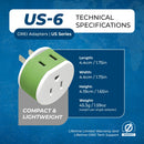 Adaptador de viaje para Japón y Filipinas - 2 en 1 - Tipo A - Diseño compacto (US-6)