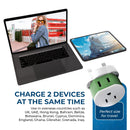 Adaptador de viaje para Reino Unido y Dubái - 2 en 1 - Tipo G - Diseño compacto (US-7)