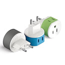 Adaptador de viaje europeo - 2 en 1 - Tipo C - Diseño compacto (US-9C)