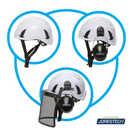 Sistema de casco de seguridad para trabajos en altura con protector facial de malla de hierro y orejeras