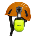 Casco ventilado de seguridad para trabajo en altura con orejeras de protección montadas