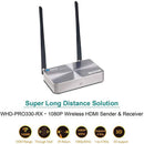 Extensor transmisor y receptor HDMI inalámbrico de hasta 100 m (compatible con infrarrojos y transmisión 5G) (WHD-PRO330-K) 