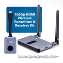 Transmisor y receptor inalámbrico OREI 1080p con alcance de hasta 30 metros - Duplicación de pantalla (WHD-PRO1T-K)