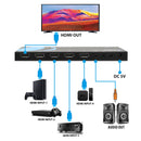 Conmutador HDMI 4K 2.0 4x1 con extractor de audio ARC (UHDS-401A-O)