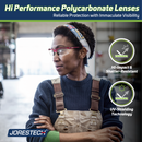 Wraparound Safety Glasses with Flexible Rubber Temple Tips