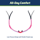 Wraparound Safety Glasses with Flexible Rubber Temple Tips