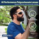 Wraparound Safety Glasses with Flexible Rubber Temple Tips
