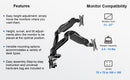 ErgoAV-Gas spring monitor mount for dual monitors up to 27"