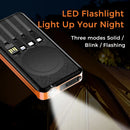 Sungale 10000mAh Solar Power Bank with Wireless Charging and Built-in Cables
