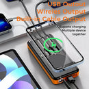 Sungale 10000mAh Solar Power Bank with Wireless Charging and Built-in Cables