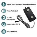 PBN - Grabadora de audio de larga duración con micrófono externo TEC Black Vox de 8 GB