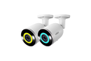 Cámara de seguridad tipo bala con cable IP PoE con inteligencia artificial inteligente Lorex E894AB 4K de 8,0 MP, con iluminación y disuasión, color blanco