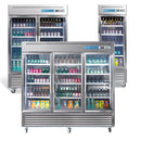 Nevera, refrigerador, enfriador comercial con puerta de cristal
