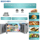 EQCHEN Mesa refrigerada para preparación de sándwiches de 72 pulgadas