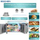 EQCHEN 72 Inch Mega Top Sandwich Prep Table Refrigerator