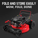 Cortacésped a gasolina de 21" y 144 cc con empuje 3 en 1 y kit combinado de desbrozadora DB8621P+PS4532