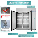 EQCHEN 3 Door 72 Inch Wide Refrigerator Freezer Combo