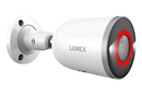 Cámara de seguridad tipo bala con cable IP PoE con inteligencia artificial inteligente Lorex E894AB 4K de 8,0 MP, con iluminación y disuasión, color blanco