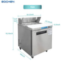 27 inch Salad Sandwich Prep Table Refrigerator, Stainless Steel Single Door Food Prep Cooler