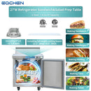 27 inch Salad Sandwich Prep Table Refrigerator, Stainless Steel Single Door Food Prep Cooler