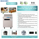 27 inch Salad Sandwich Prep Table Refrigerator, Stainless Steel Single Door Food Prep Cooler