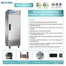 Refrigerador comercial de alcance, 23 pies cúbicos de acero inoxidable con enfriamiento vertical por ventilador