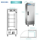 Refrigerador comercial de alcance, 23 pies cúbicos de acero inoxidable con enfriamiento vertical por ventilador